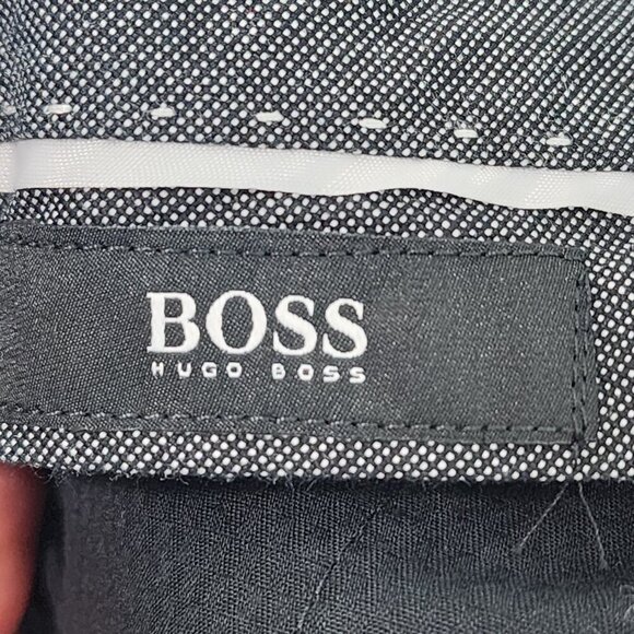 BOSS Hugo Boss Men's 100% Virgin Wool Micro Houndstooth Slim Leg Pants - 40R - Picture 10 of 11